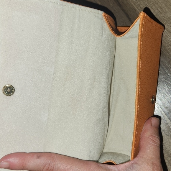 TORY Burch Sunglasses/ Eyeglasses Case Orange with Gold TB Logo - Picture 3 of 5